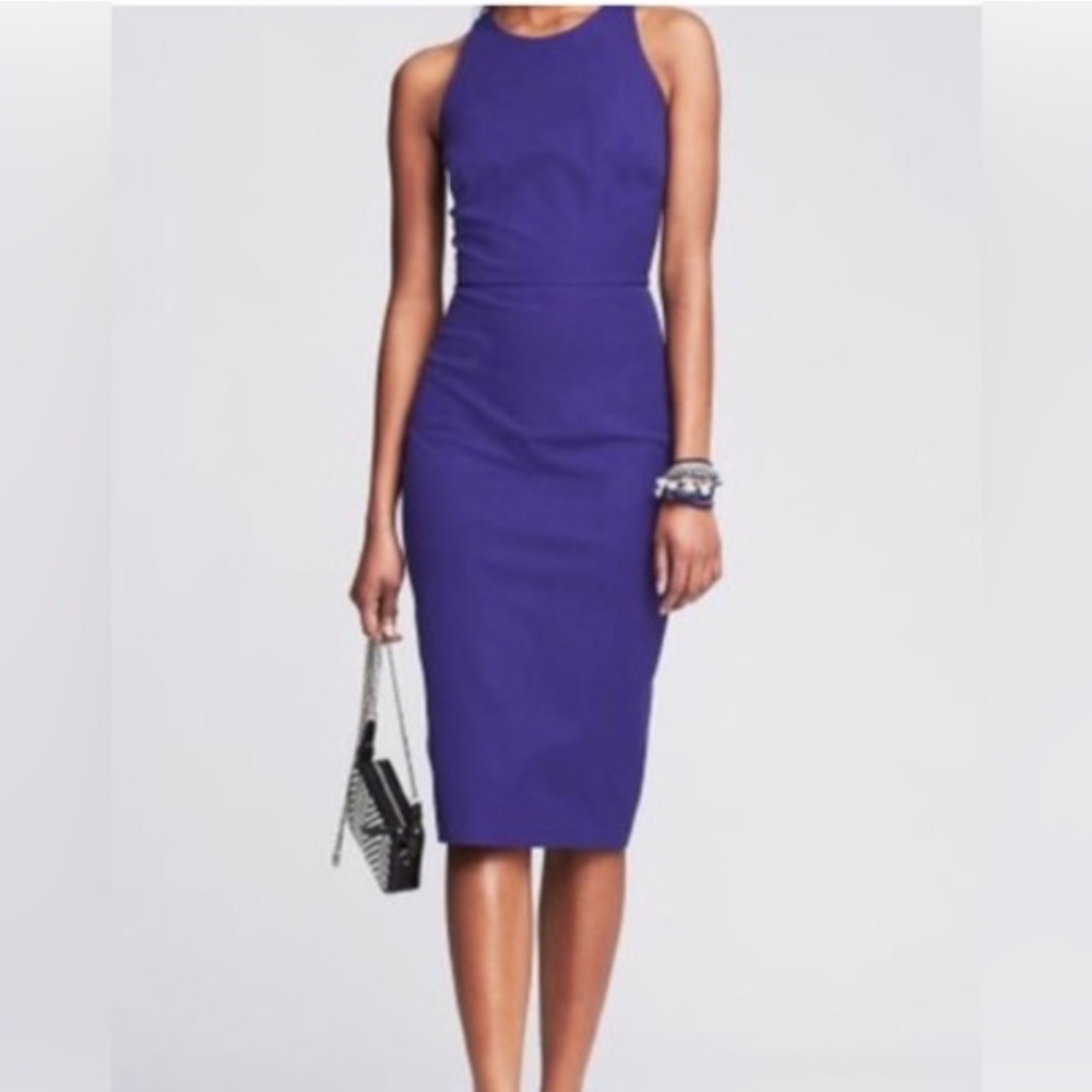 Banana Republic Royal Purple Midi Sheath Dress